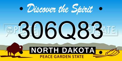 306Q83 North Dakota License Plate