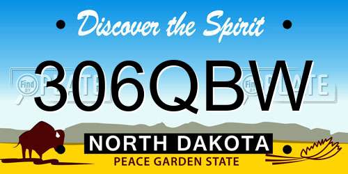 306QBW North Dakota License Plate