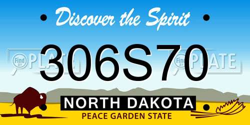 306S70 North Dakota License Plate