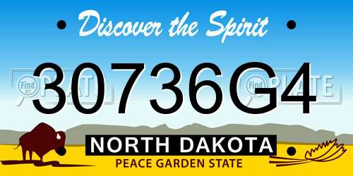 30736G4 North Dakota License Plate