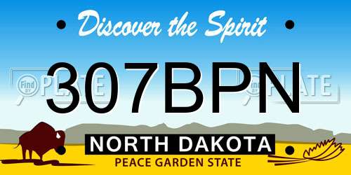 307BPN North Dakota License Plate