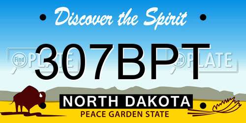 307BPT North Dakota License Plate