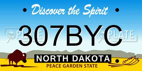 307BYC North Dakota License Plate