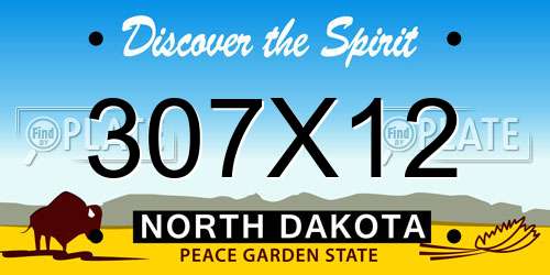 307X12 North Dakota License Plate
