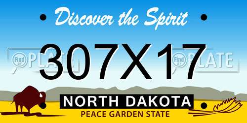 307X17 North Dakota License Plate