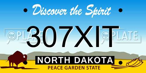 307XIT North Dakota License Plate