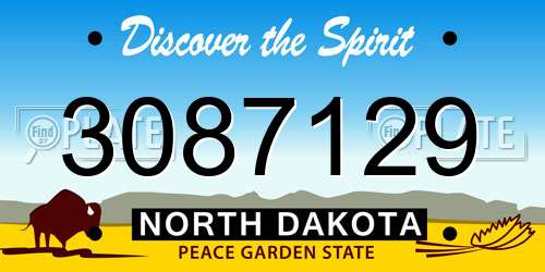 3087129 North Dakota License Plate