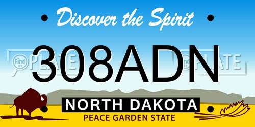 308ADN North Dakota License Plate
