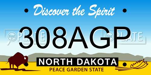 308AGP North Dakota License Plate