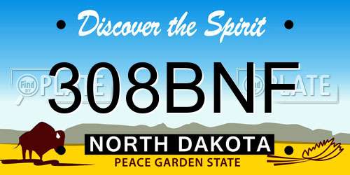 308BNF North Dakota License Plate