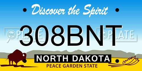308BNT North Dakota License Plate
