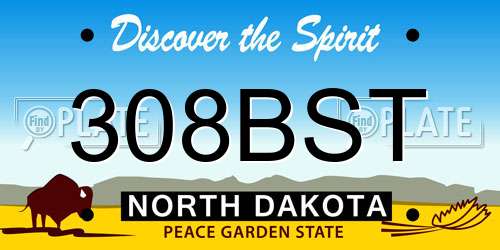 308BST North Dakota License Plate