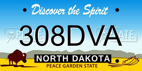 308DVA North Dakota License Plate