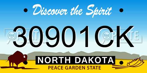30901CK North Dakota License Plate