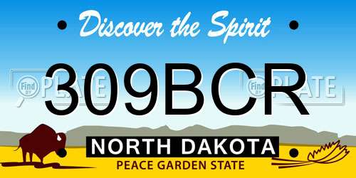 309BCR North Dakota License Plate