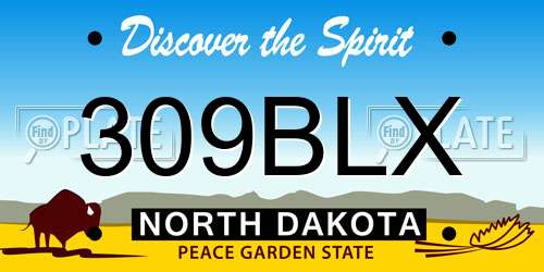 309BLX North Dakota License Plate
