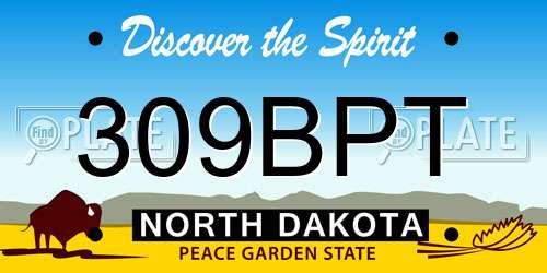 309BPT North Dakota License Plate