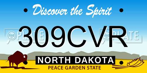 309CVR North Dakota License Plate