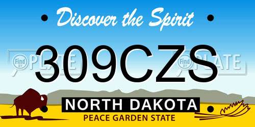 309CZS North Dakota License Plate