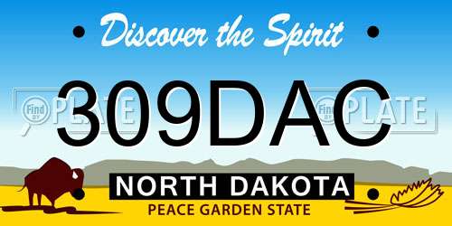 309DAC North Dakota License Plate