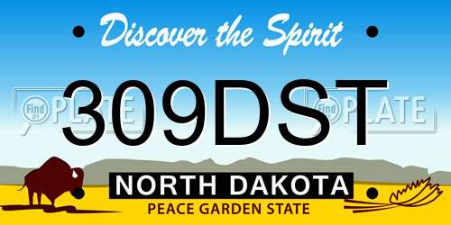 309DST North Dakota License Plate