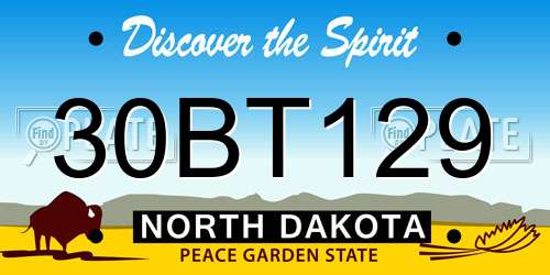 30BT129 North Dakota License Plate