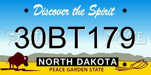 30BT179 North Dakota License Plate