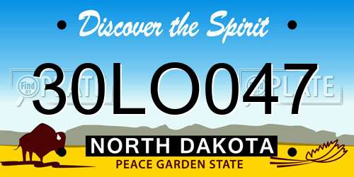 30LO047 North Dakota License Plate