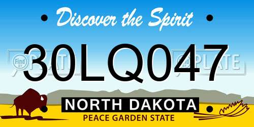30LQ047 North Dakota License Plate