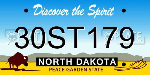30ST179 North Dakota License Plate