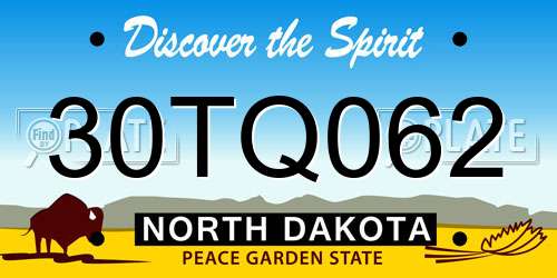 30TQ062 North Dakota License Plate