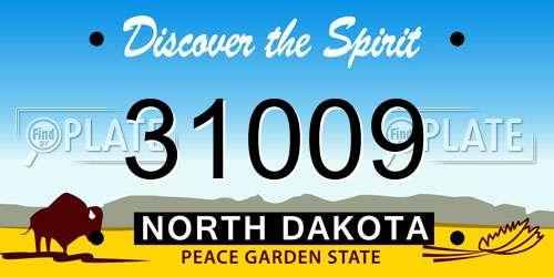 31009 North Dakota License Plate