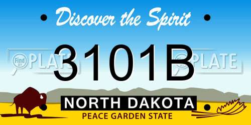 3101B North Dakota License Plate