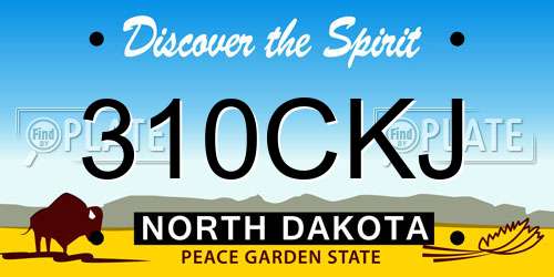 310CKJ North Dakota License Plate