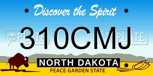 310CMJ North Dakota License Plate
