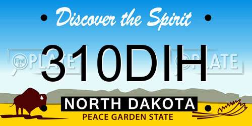 310DIH North Dakota License Plate