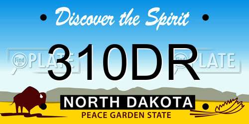 310DR North Dakota License Plate