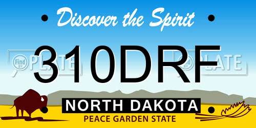 310DRF North Dakota License Plate