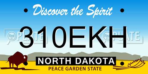 310EKH North Dakota License Plate