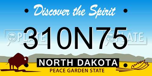 310N75 North Dakota License Plate