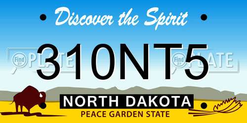 310NT5 North Dakota License Plate