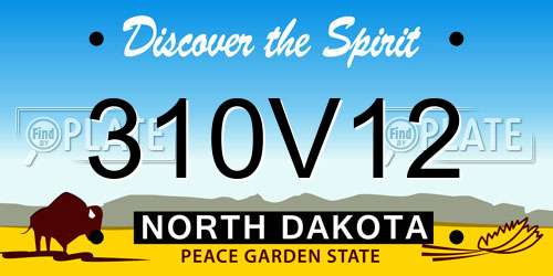 310V12 North Dakota License Plate