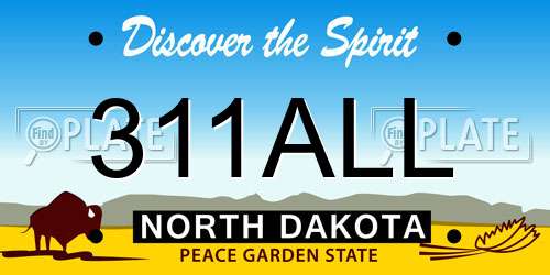 311ALL North Dakota License Plate