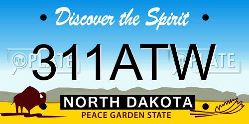 311ATW North Dakota License Plate
