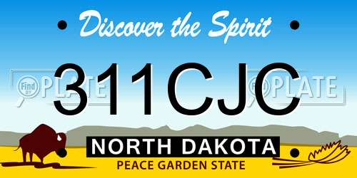 311CJC North Dakota License Plate