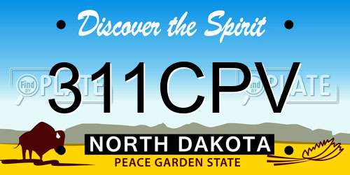 311CPV North Dakota License Plate