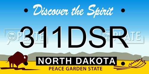 311DSR North Dakota License Plate