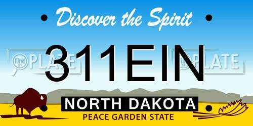 311EIN North Dakota License Plate