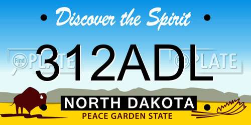 312ADL North Dakota License Plate