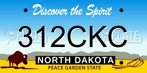 312CKC North Dakota License Plate